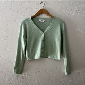 Mint Cropped Cardigan